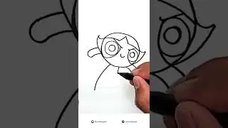 Easy and quick drawing Buttercup Powerpuff Girls #shorts #drawing #powerpuffgirls