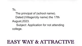 How to write application for 1 month | advance leave  |