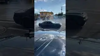 Hellcat does donuts in middle of hood #hellcats #dodge #drift