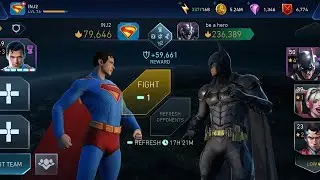 SUPERMAN (DCU) vs BATMAN (AK), SUPERMAN, HARLEY QUINN InJustice 2 Mobile Gameplay