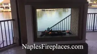 View thru two sided linear fireplaces in Naples Fl