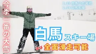 【スノーライフ】白馬は今季一番の大雪！！全スキー場ほぼ全面滑走可能。1/13白馬八方尾根 1/14白馬五竜