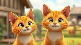 🐾 Cats Enjoying Peaceful Farm Life | 3D Animated Video for Kids 🐾