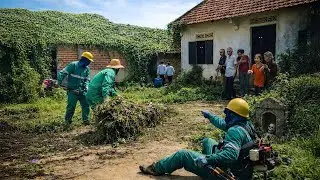 Time-Lapse: Clearing an Overgrown Abandoned House Turns Terrifying 😱 Villagers Panic