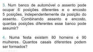 QUESTÕES 3 e 4 | Princípio Fundamental da Contagem.