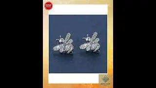 2pcs Bee Design Zirconia Inlaid Earrings, Fashionable New Hot-Selling Versatile Accessory