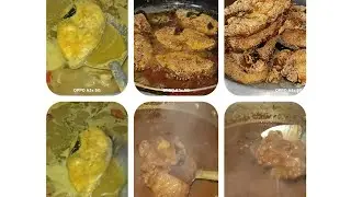 || GREEN HARYALI SURMAE FISH CURRY🐠 AND AKKHA MASOOR GOSH DAAL🤤and desi style fish fry🫡🐠#cooking #c