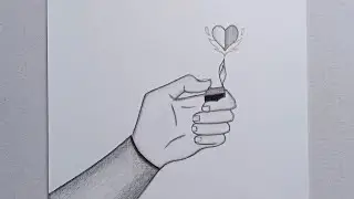 Burning Love With Lighter in Hand Drawing | How To Draw A Hand Drawing  Pencil Sketch @ShivaRc3