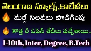 Telangana Schools and Colleges closed till January end | TS schools new reopen dates | TS colleges |