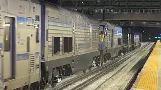 Very rare: LIRR alcohol train tows CE move and runaround set through Mineola!