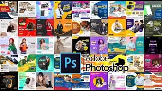 🛑 Social Media Banners Ads Ultimate Bundle PSD File | Adobe Photoshop Tutorial ♨️