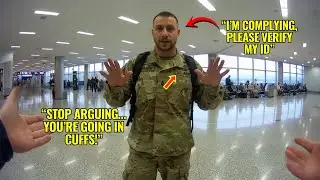 Airport Cop Targets Man in Military Uniform &mdash; Discovers the Truth Too Late