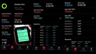 Тестовая тренировка на открытом воздухе с Apple Watch Series 2 на дистанцию ​​5 км (5000 м) с GPS-маршрутом