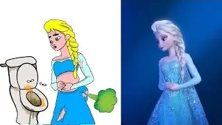 Frozen 2 Elsa In Christmas song funny Drawing memes - Try not To laug😂😂