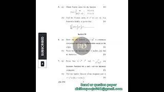KUK BA 6th sem Mathematics Real & Complex Analysis Previous year question paper examination 2021