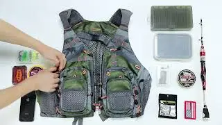 Pellor Multi-pocket Breathable Mesh Fishing Vest Fishing Gear Backpack for Outdoor Camping