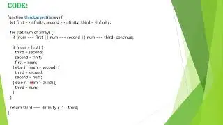 Third largest element in the array