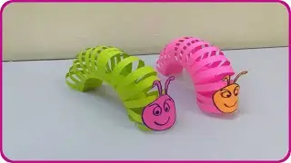عمل دودة من الورق - صنع دودة بالورق - اشغال يدوية