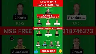 ST W vs BH W Dream11, ST W vs BH W Dream11 Prediction, ST W vs BH W Dream11 Team, WBBL 2024, WBBL|10