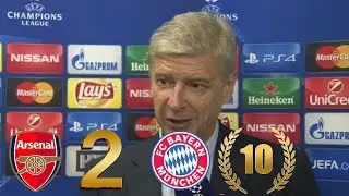 Arsenal 2 Bayern Munich 10 -  Ars&egrave;ne Wenger (SHOCKING !) Post Match Interview (Reaction) 7/3/2017