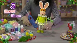 DIY 5 New Easter Bunny making ideas from Different materials| DIY Easy Easter craft idea 🐰25