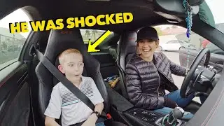 PICKING UP A 9 YEAR OLD FROM SCHOOL IN A PORSCHE GT3 *SHOCKED REACTION*