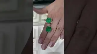 12.81 CT Top Grade AAA++ Asscher Vivid Green Dark Loose Colombian Emerald GRS Certified Minor Oil