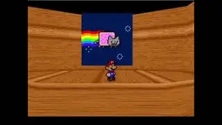 Nyan Cat running in Paper Mario 64
