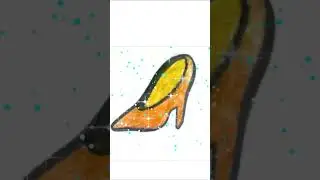 Princess red shoe 👠💎✨💙✨ Glitter Art shoe #glitter #glittershoe #drawingfun4all #red #pink #color
