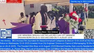 MEMORIAL SERVICE FOR THE LATE REV. CAN. CPT. MANESSE DRAMANI BORN ON 25-5-1933 & DIED ON 11-AUG-2018