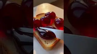 Glass cherries slowly melting and spreading into a glossy 🍒✨ #GlassCherries #CherrySpread #ASMRFood