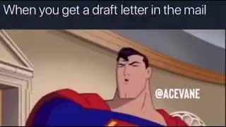 Superman getting drafted for WW3 By Acevane