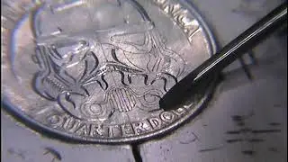 See a Stromtrooper Hand engraved on a silver coin