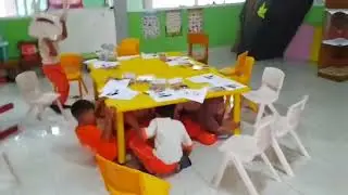 Simulasi Mitigasi Bencana Alam Gempa Bumi versi anak-anak PAUD Semai Harapan Bangsa