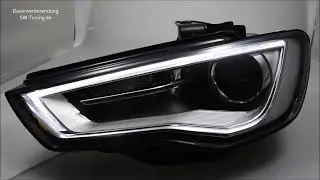 SW-DRLTube Scheinwerfer passend f&uuml;r AUDI A3 8V 13-16 LED Tagfahrlicht Lighttube black/chrom SWTuning
