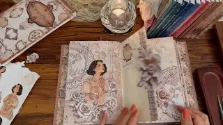 4K ASMR | Vintage Lace Art Deco Flap Page Idea |  #thegingerbreadprints
