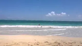 Boogie boarding at Bellows Beach