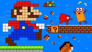 Finish The Pattern? Number vs the Giant Biggest Mario Mix Level Maze | Game Animation