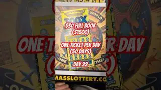 $30 Full Book ($1500) 1 Ticket per Day (50 tickets) Day 22 #stw25 #fullbook #scratch #lottery