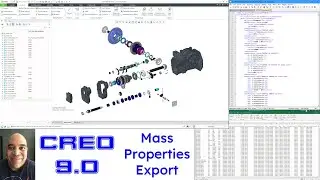 Creo Parametric 9.0 - Mass Properties Export to XML and CSV