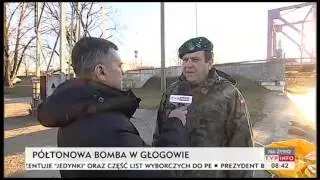 Głogów: ewakuacja z powodu bomby (TVP Info, 08.02.2014)