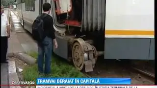 Tramvai deraiat, în Capitală