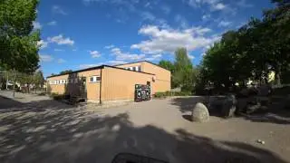 Sweden, Stockholm, biking from Rågsved Centrum Subway Station to Snösätraskolan