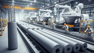 This is How Prestressed Concrete Piles Are Made in a Factory
