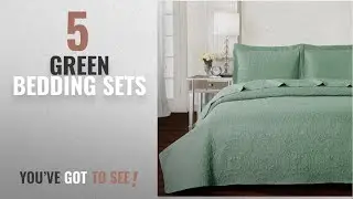 Top 10 Green Bedding Sets [2018]: Mellanni Bedspread Coverlet Set Olive-Green - BEST QUALITY