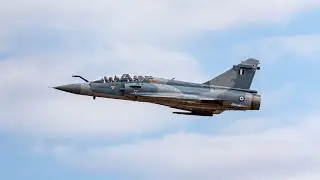 HAF Mirage 2000 double takeoff with afterburner - Athens Flying Week 2019 Departures Day
