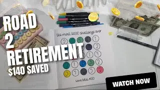 Road to Retirement Cash Stuffing | Saving $140 with Savings Challenges