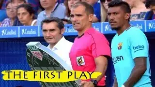 Paulinho the first play with Barcelona