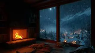 Blizzard and Fireplace Sounds for Deep Sleep, Insomnia Relief, Baby Sleep & Total Relaxation