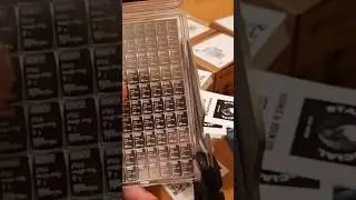cutting open a 100g silver combi bar!!